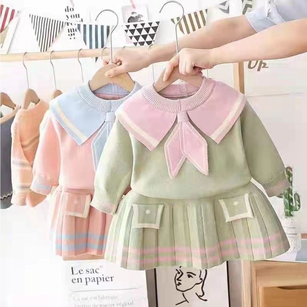 Setelan Rok rajut Impor Anak Perempuan / Cewek