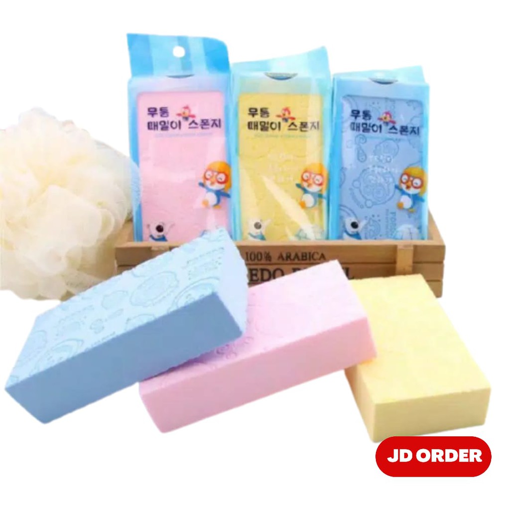 Spons Daki Scrub Sponge Busa Mandi Pengangkat Daki Ori Pororo Korea