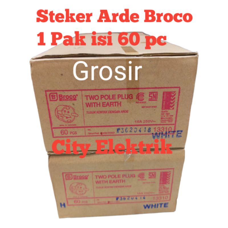 Steker Arde Broco ( 1 Pak isi 60 pc ) Stop kontak / Colokan broco ( Grosir )