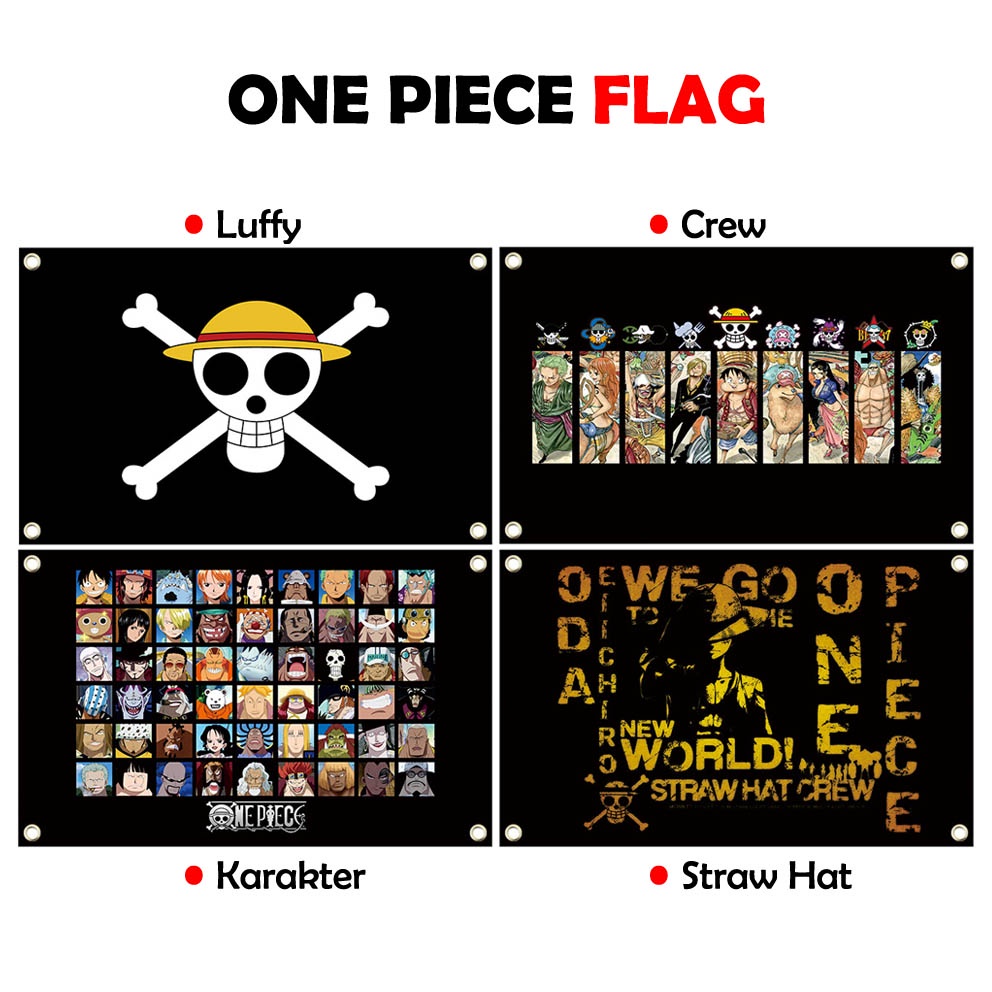 Bendera ONE PIECE / Animasi / Manga Monkey D'Luffy