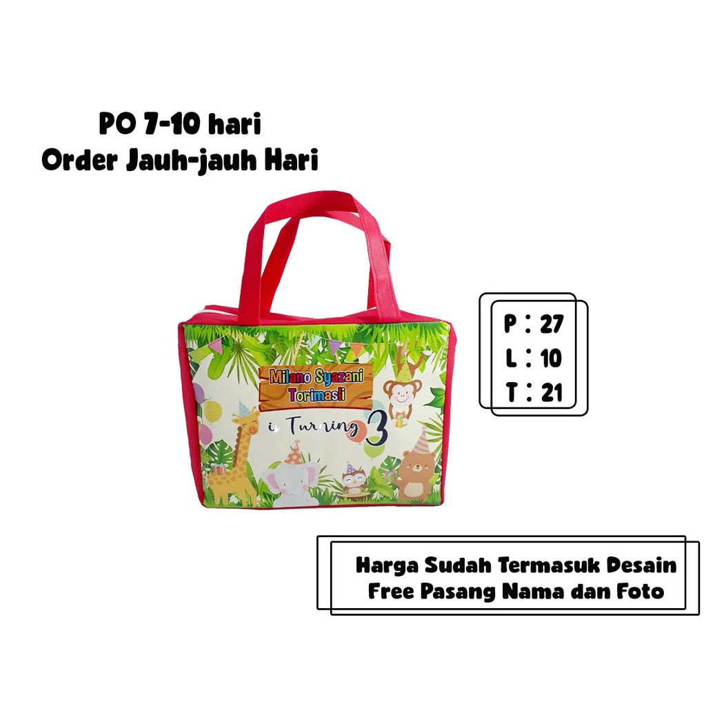 

TAS ULANG TAHUN Anak CUSTOM Resleting Bisa Request Tema
