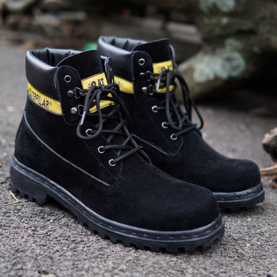 Promo Turun Harga dan Bisa COD !!! Sepatu Boots Pria Safety Ujung Besi Caterpillar Sby Muncak Proyek