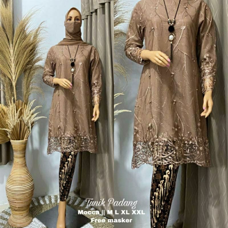 Setelan kebaya tunik tille padang / kebaya syar'i / kebaya kondangan / kebaya modern