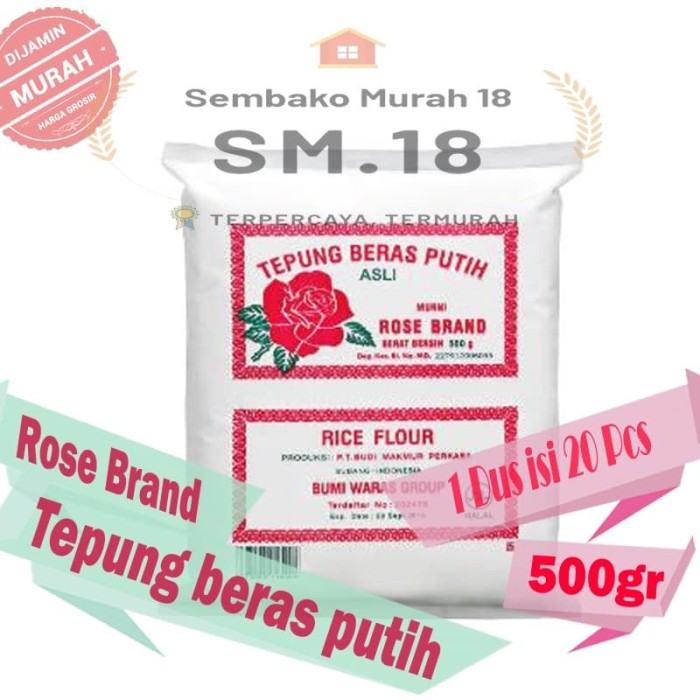 

Tepung Beras Putih Rose Brand 500gr - Grosir Termurah