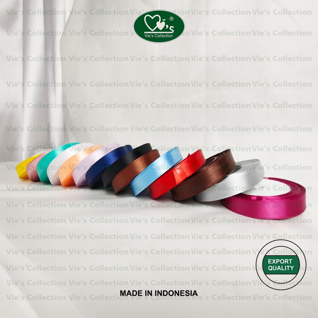 

Pita Satin 1/2 inch in (1.27M) Kado Hiasan Souvenir Hampers Pita Potong Vies Collection Pita Kado