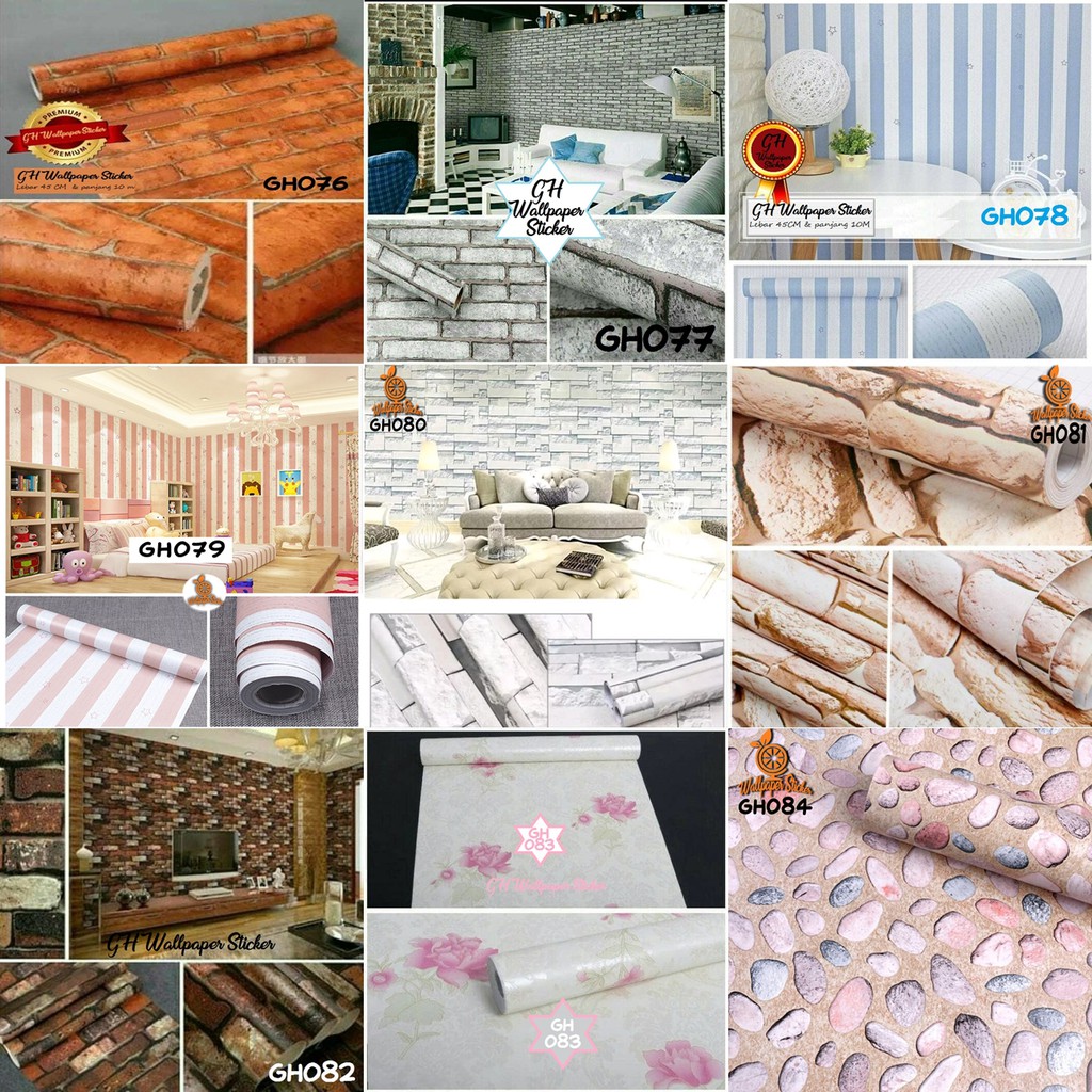 Wallpaper Dinding Premium Wallpaper 45cm x 10m Sesuai Kode GH076-097-1