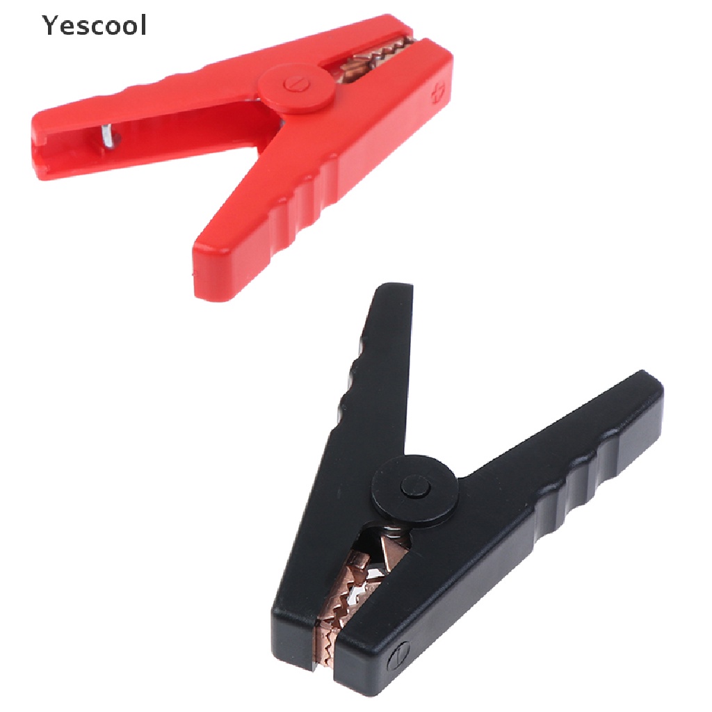 Yescool 2Pcs large 100a crocodile alligator clips car chargers insulated clamp .