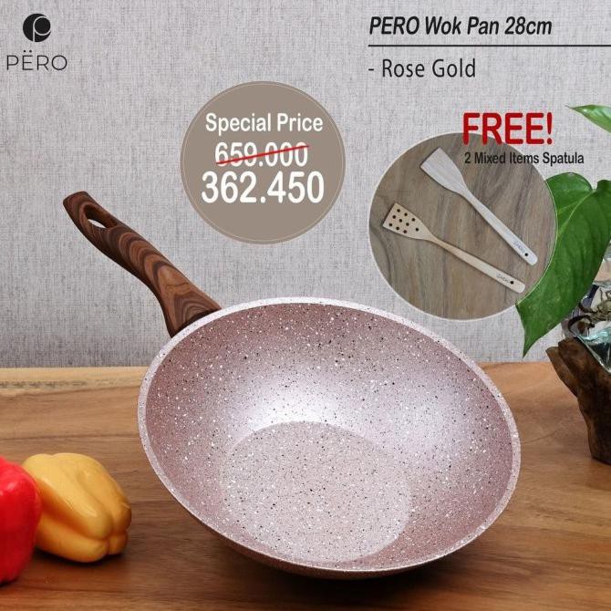 Bagus Pero Wok Tava 28Cm Creamy/Pinkstone/Rosegold - Rosegold Hot Sale