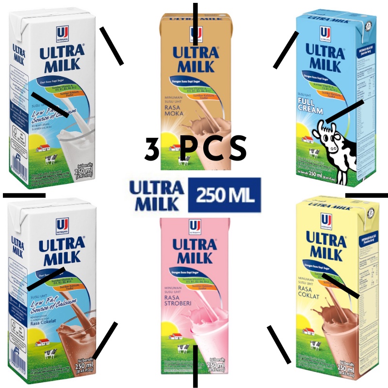 

ULTRA Milk Susu UHT 250ml (3 Pcs)