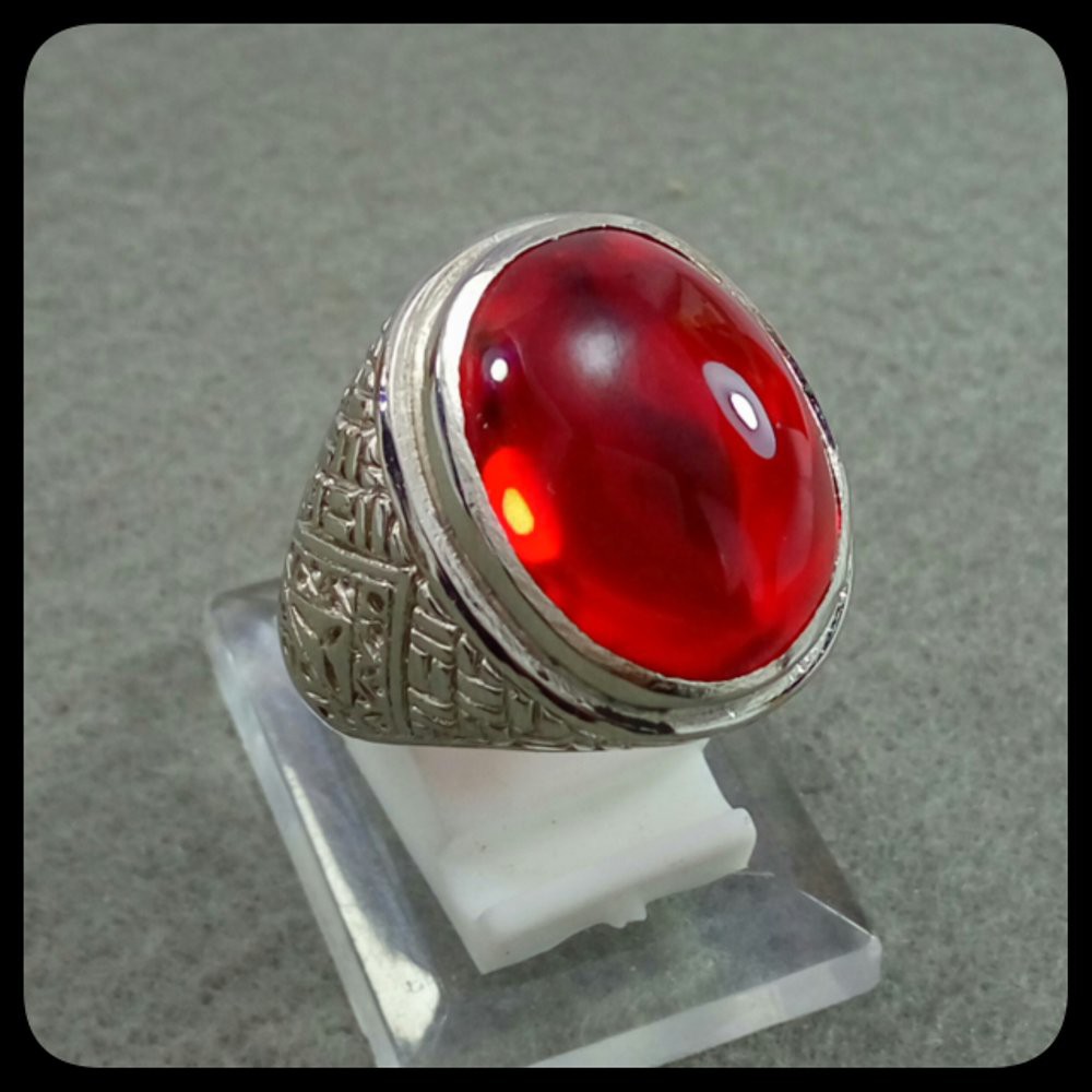 CINCIN BATU AKIK MERAH SIAM SIZE KANTORAN