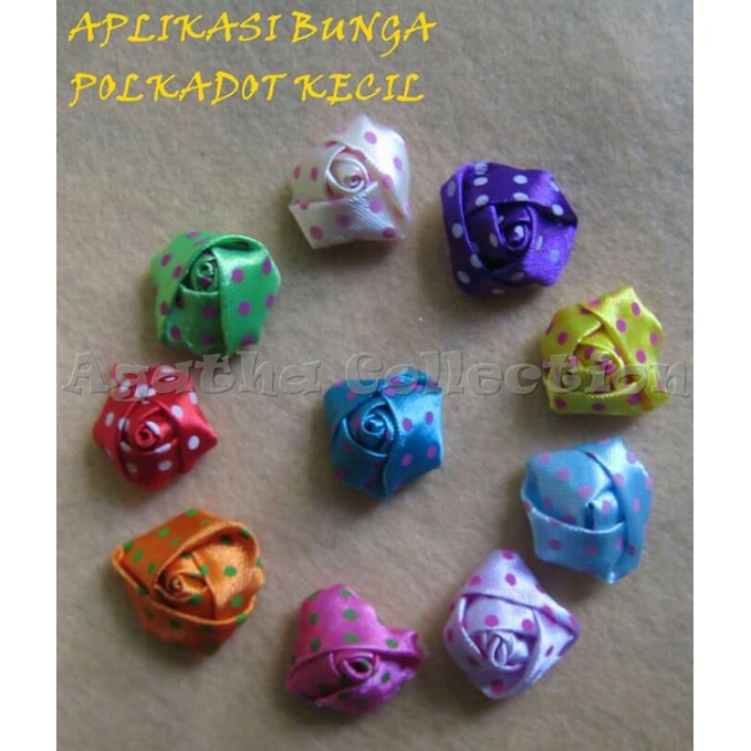 Aplikasi Bunga polkadot kecil isi 10bj