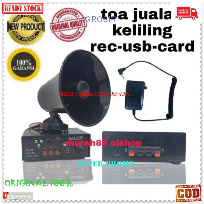 G478 Ealsem power ampli amplifier set mic mik speaker mobil car audio sound system corong horn megaphone repeat musik vocal vokal profesional pro USB pasif horn mini spk corong kecil pengeras suara audio sound motor mobil klakson bell twiter twee