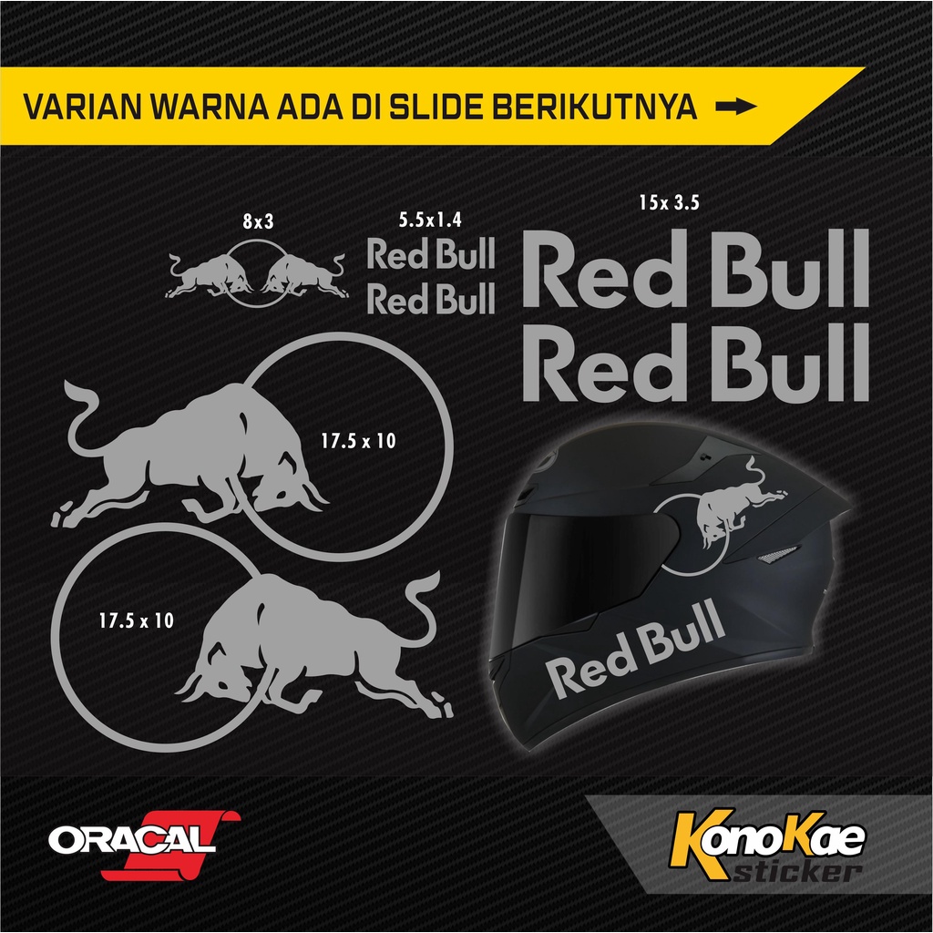 Sticker cutting Redbull Set Body Helm kyt nhk shoei arai shark kbc ink satu set