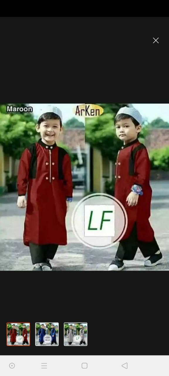 Bisa Pisah Batik Couple Keluarga Sania Ruffle Ori Ndoro Jowi Gamis Jazzy Navy Coklat Modern