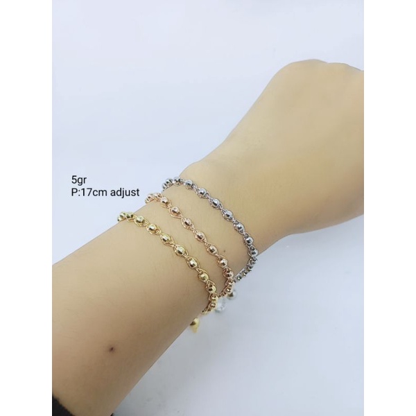 gelang rantai bolaukir + sangkar +2bel/gelang perak asli silver 925 lapis emas/gelang fashion wanita