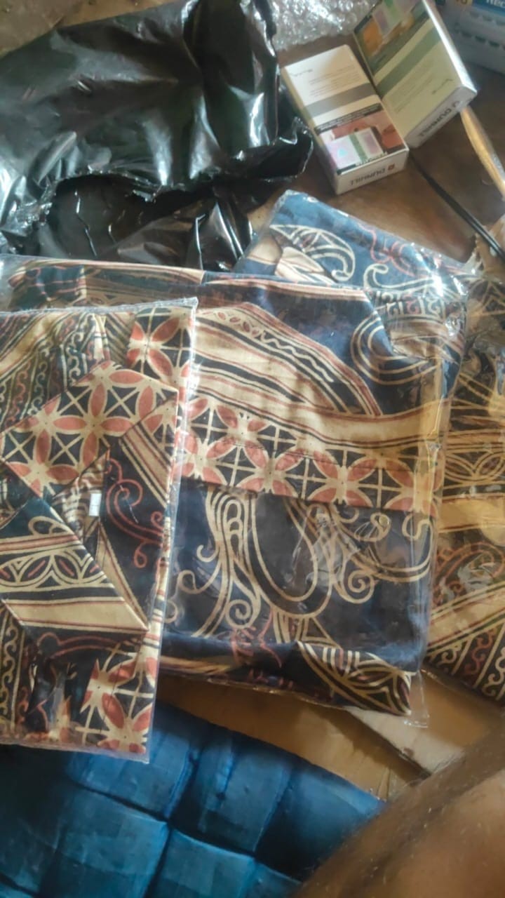 Batik Couple Keluarga Sania Ruffle Ori Ndoro Jowi Dnt Motif Banyu Mili Biru