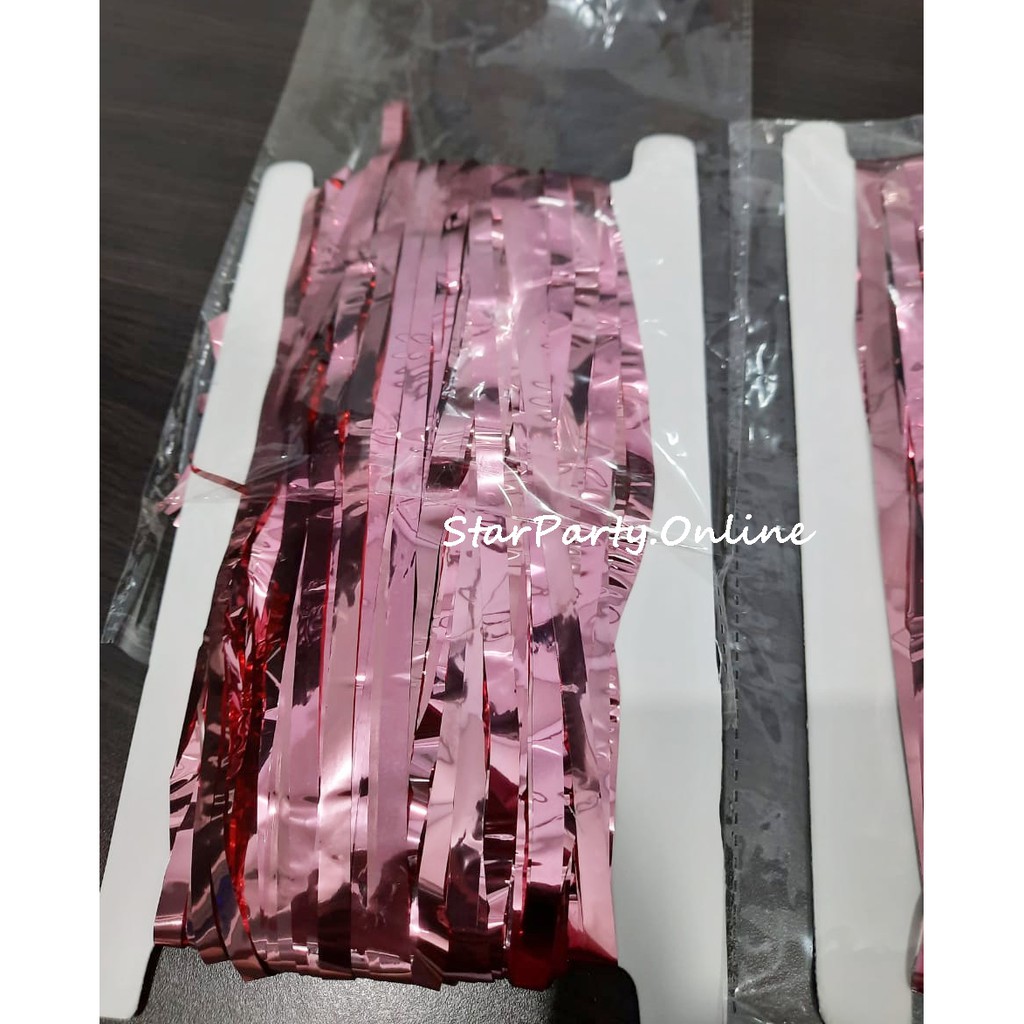 Tirai Foil Warna Rose Gold/Dekorasi /Backdrop/ Tirai Foil