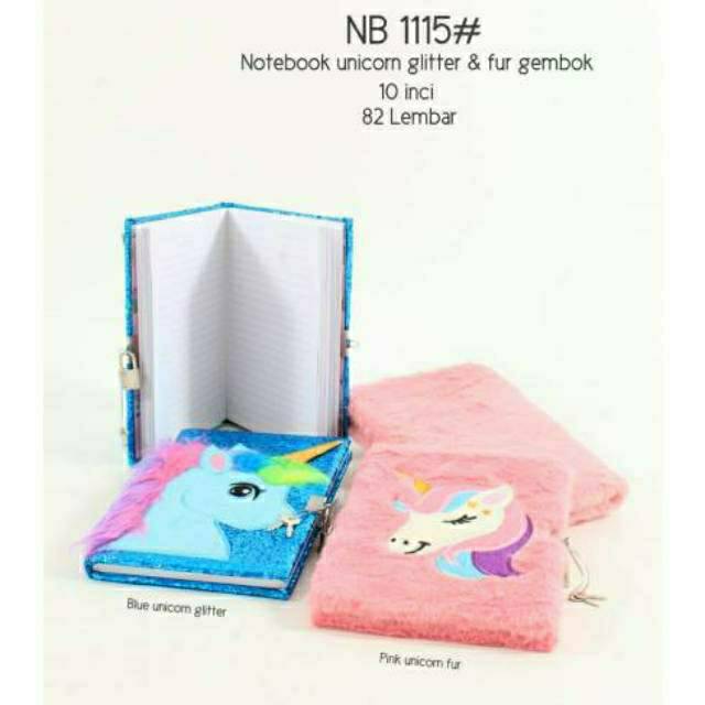 BUKU DIARY BOOK RAINBOW SEQUIN FLIP / FURRY UNICORN BULU