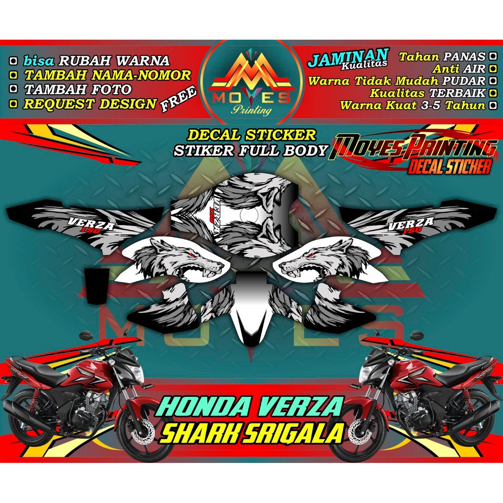 ( TERSEDIA & COD ) decal verza stiker decal motor honda verza decal stiker motor verza stiker motor 