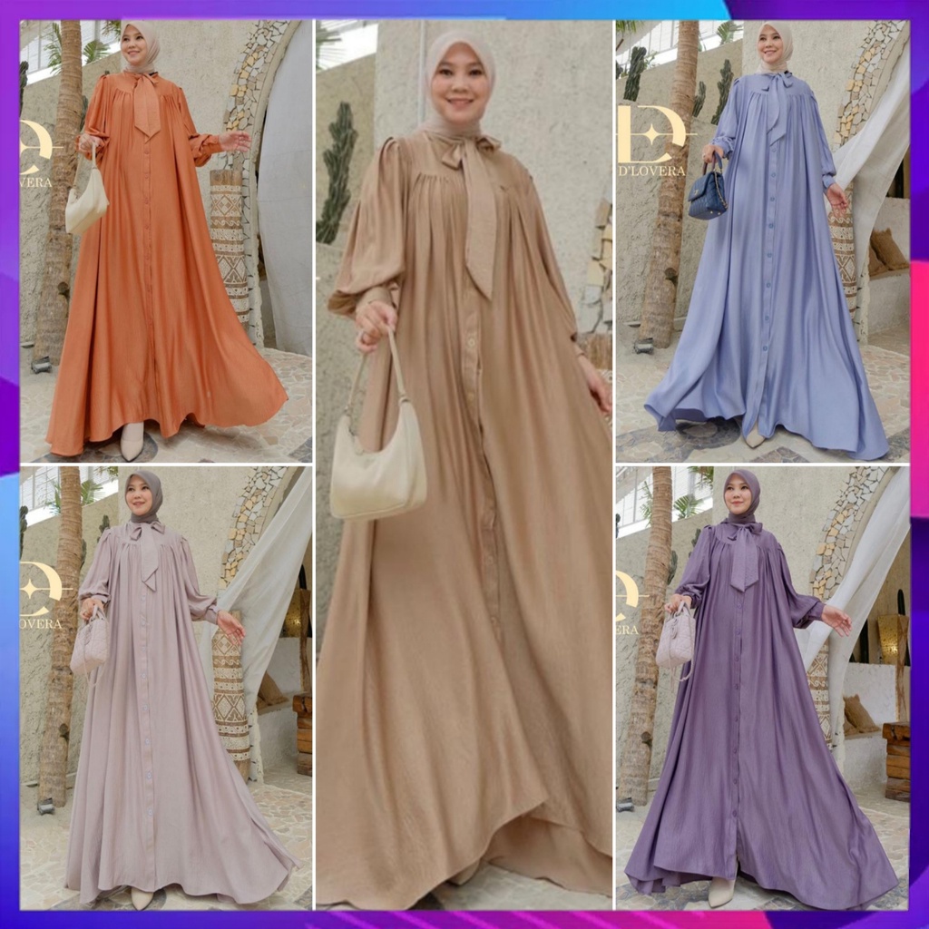 [SIAP KIRIM] Joana Dress Original By D'lovera Abaya Joana Ori Dhilovera Baju Wanita Baju Muslim Baju