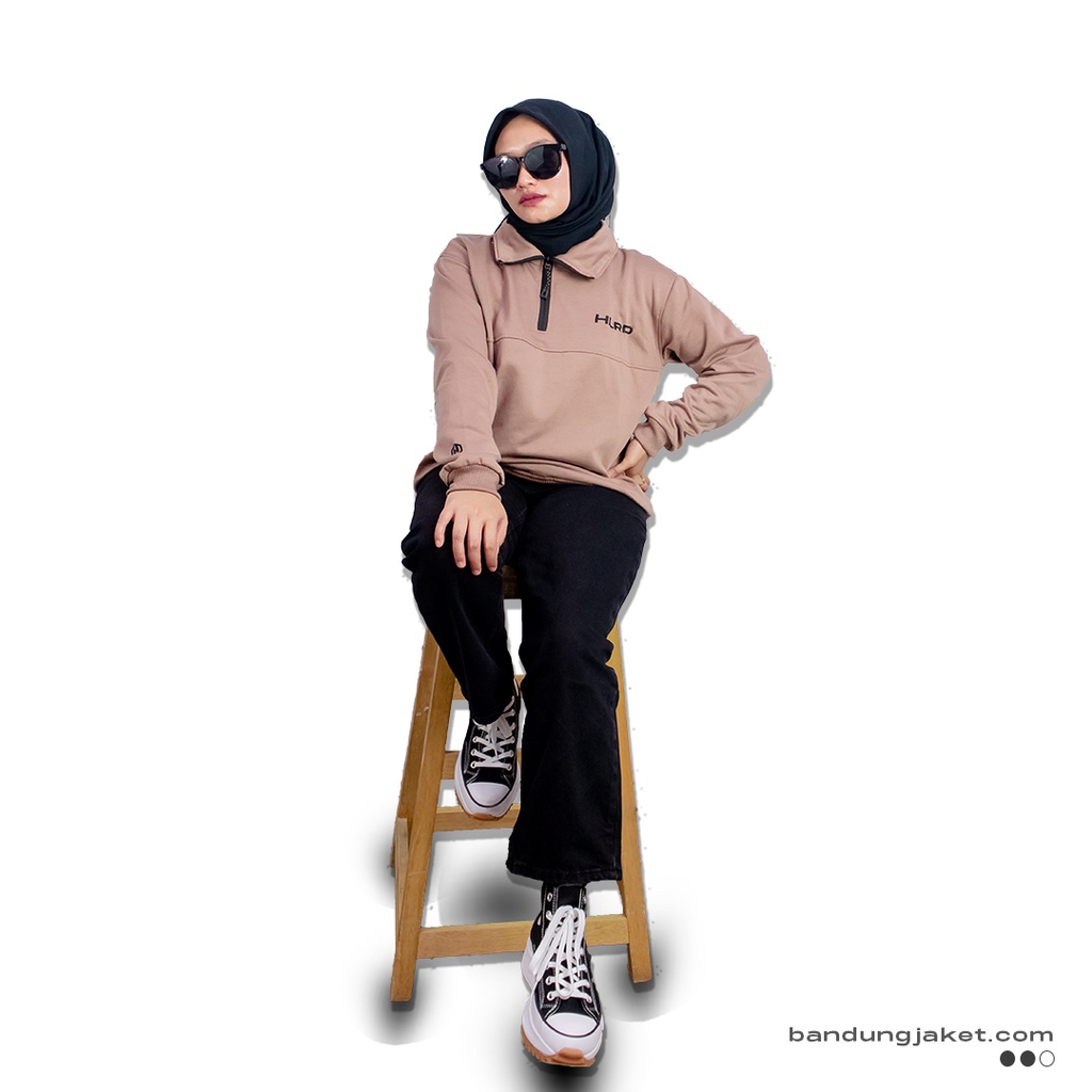 Holyrider Turtleneck Zipper  Black Mocca II  Sweater kerah tinggi trendy