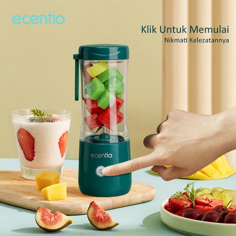 ecentio &amp; FOODI blender mini 6 Mata Pisau blender portable juicer portable blender mini 400ml/Mini Blender USB Rechargeable