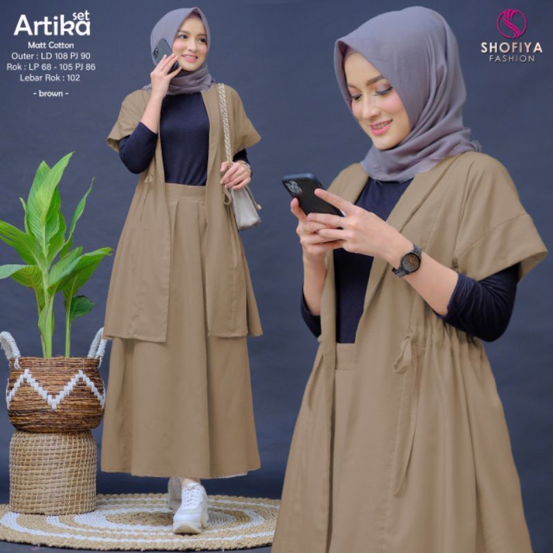 ARTIKA SET 3 IN 1 OUTER ROK SETELAN BY SHOFIYA