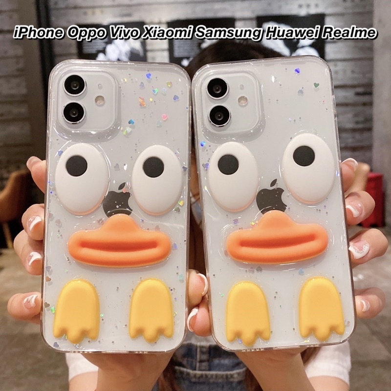Duck Glitter Case Samsung M02 M23 M33 M53 M11 M52 M51 M62 M22 M21 M31 M10 M20 A51 A71 A53 A13 A23 A73 4G 5G