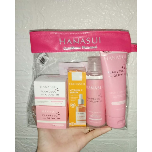 RANGKAIN PAKET HANASUI FLAWLESS GLOW 10 + SERUM HANSUI