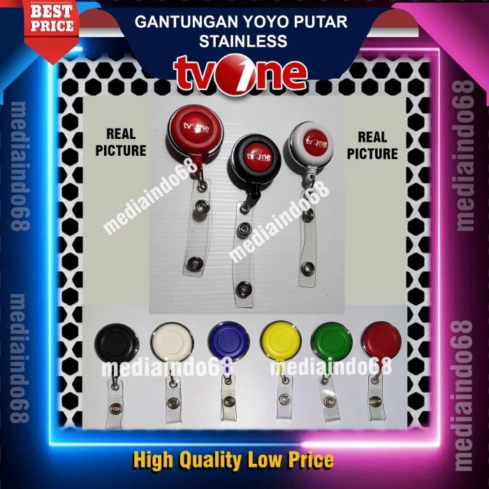 

YOYO GANTUNGAN ID CARD PUTAR STAINLESS-LOGO TVONE