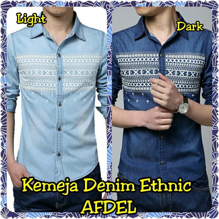 Kemeja Denim Ethnic Afdel