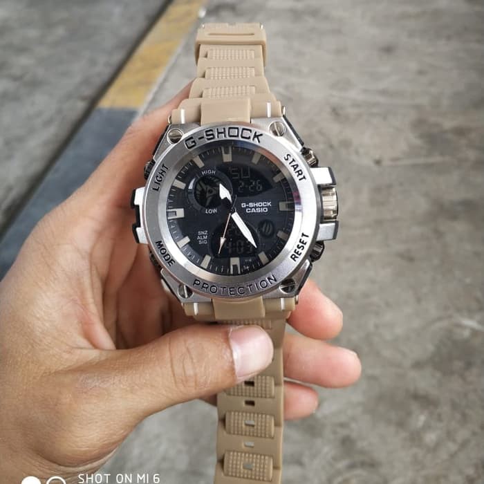 

TERMURAH new casio g shock besi shuriken gun metal tali creme Limited