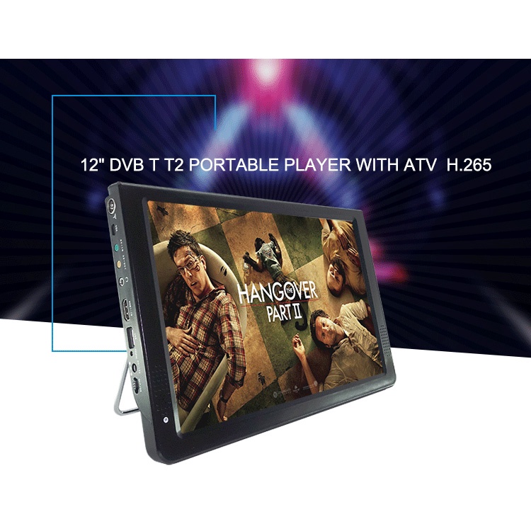 Portable TV Monitor 11.6 Inch DVB-T2 + Analog - D12 - Black