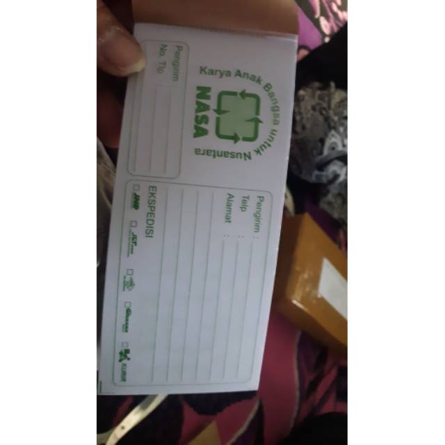 

kertas pengiriman nasa
