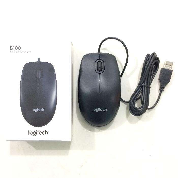 B100 | MOUSE USB LOGITECH B100 ORIGINAL RESMI (BLACK)