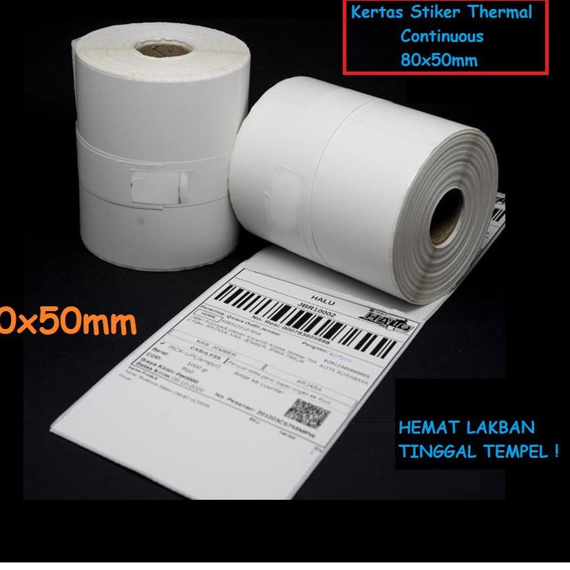 

Terbaru CTDNV Bozzbuy - Kertas Stiker Label Printer Thermal 80x50mm Continuous 80 x 50mm 73 Terbatas