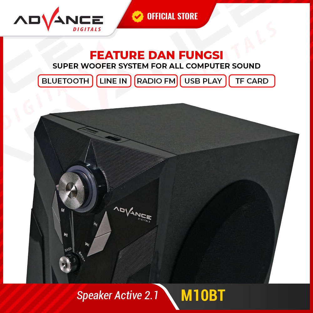 Advance Digitals M10BT Speaker Stereo Bluetooth Xtra Bass Subwoofer Garansi Resmi 1 Tahun