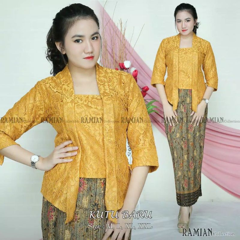 IndahKebaya | SET KEBAYA KUTUBARU BROKAT MIX ROK LILIT / KEBAYA BUSUI / ENCIM FLOY / MODERN WISUDA