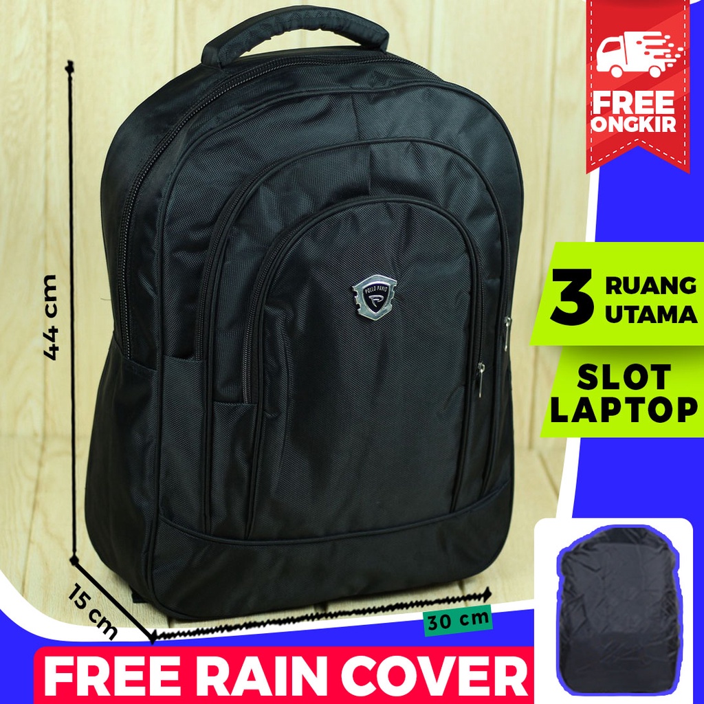 Tas Ransel Cowok Pria Laki Laki Polo Hitam Salsa Back Pack Kerja Keren