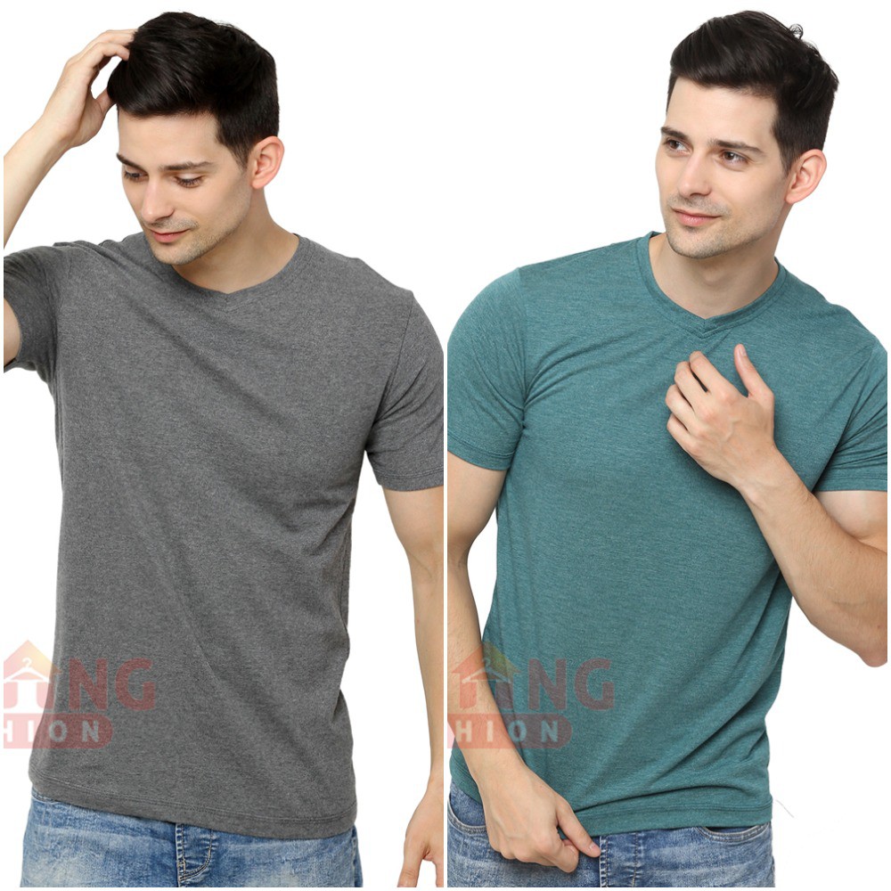 Kaos Pria Lengan Pendek V-Neck Polos (COMB)