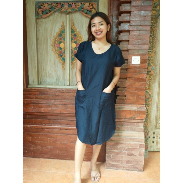 DASTER PAYUNG POLOS SAKU  / daster bali / daster payung / daster vega