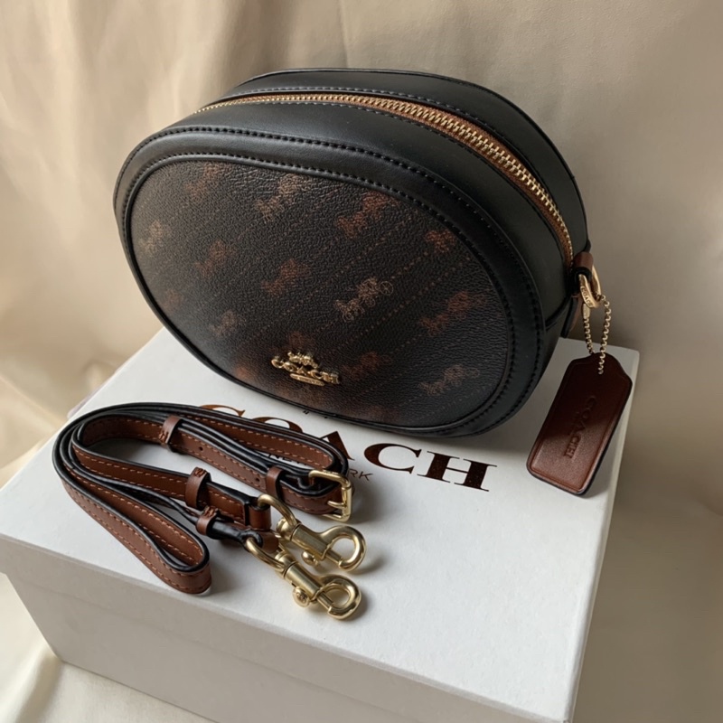 Coach Camera Bag With Horse And Carriage Dot Print (C4057)