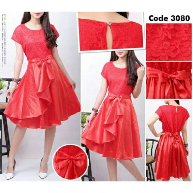 KR3030 Dress red @140rb bhn brukat + furing fit to L