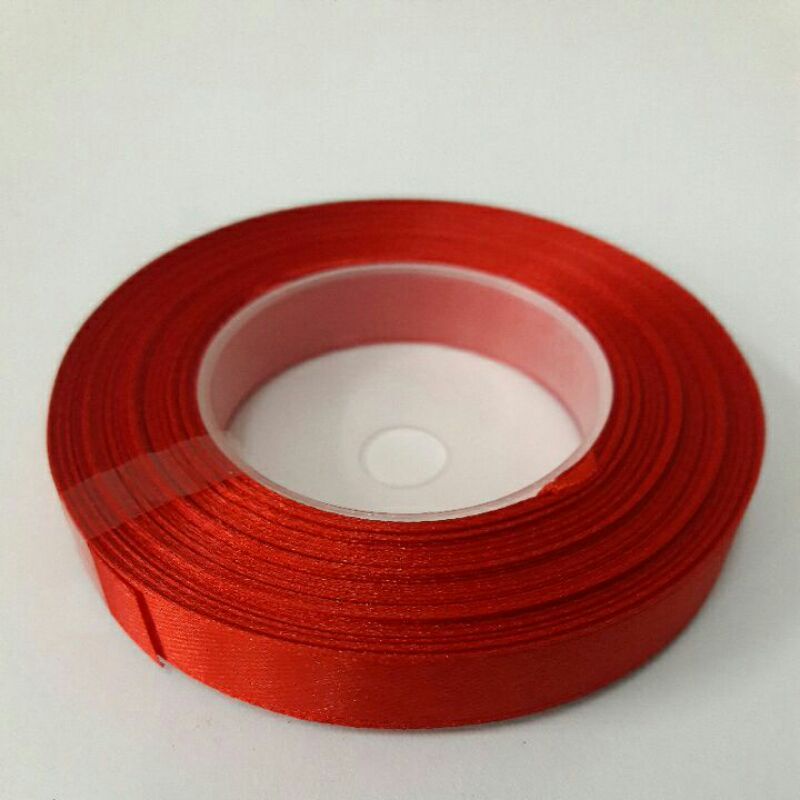 

Pita merah polos satin 1/2 inch (12mm) / untuk Imlek / sangjit