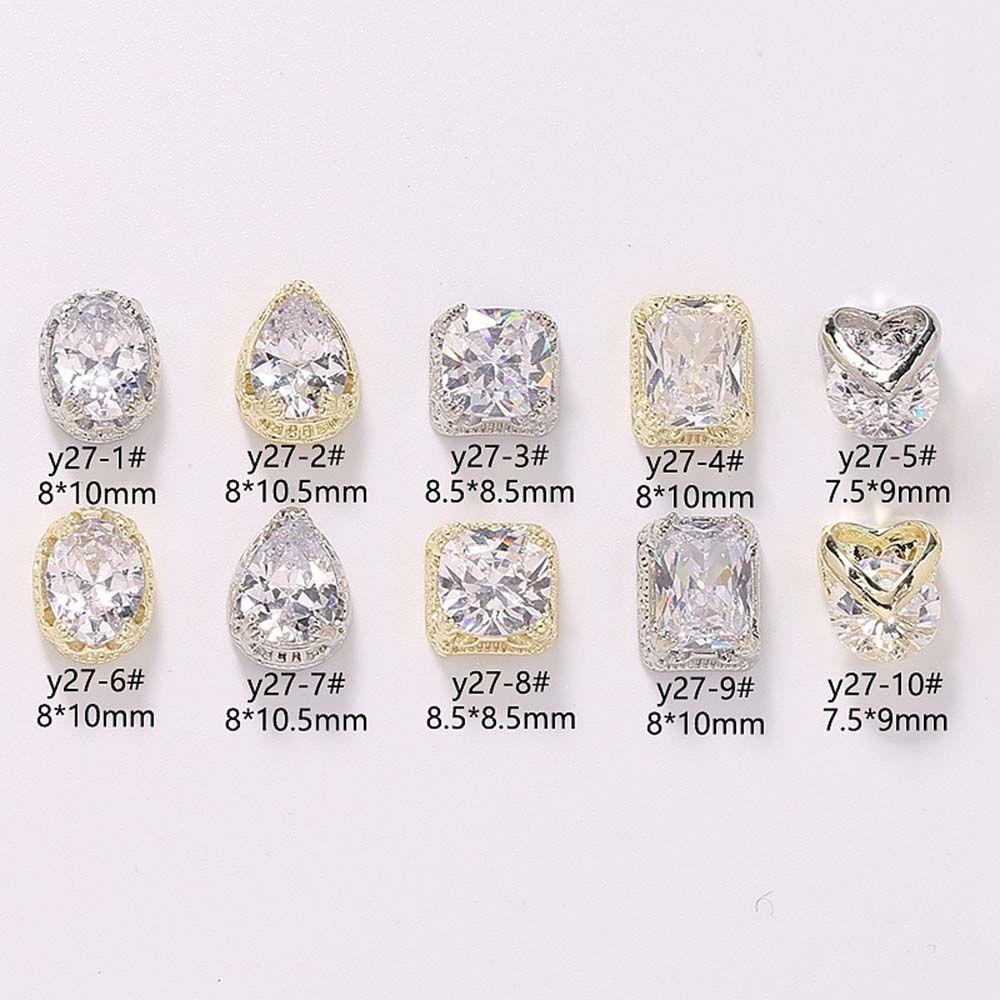 Needway Nail Art Berlian Imitasi Super Flash Shiny Glitter Love Heart Drop Shape Diamond Jewelry DIY Alat Nail Art