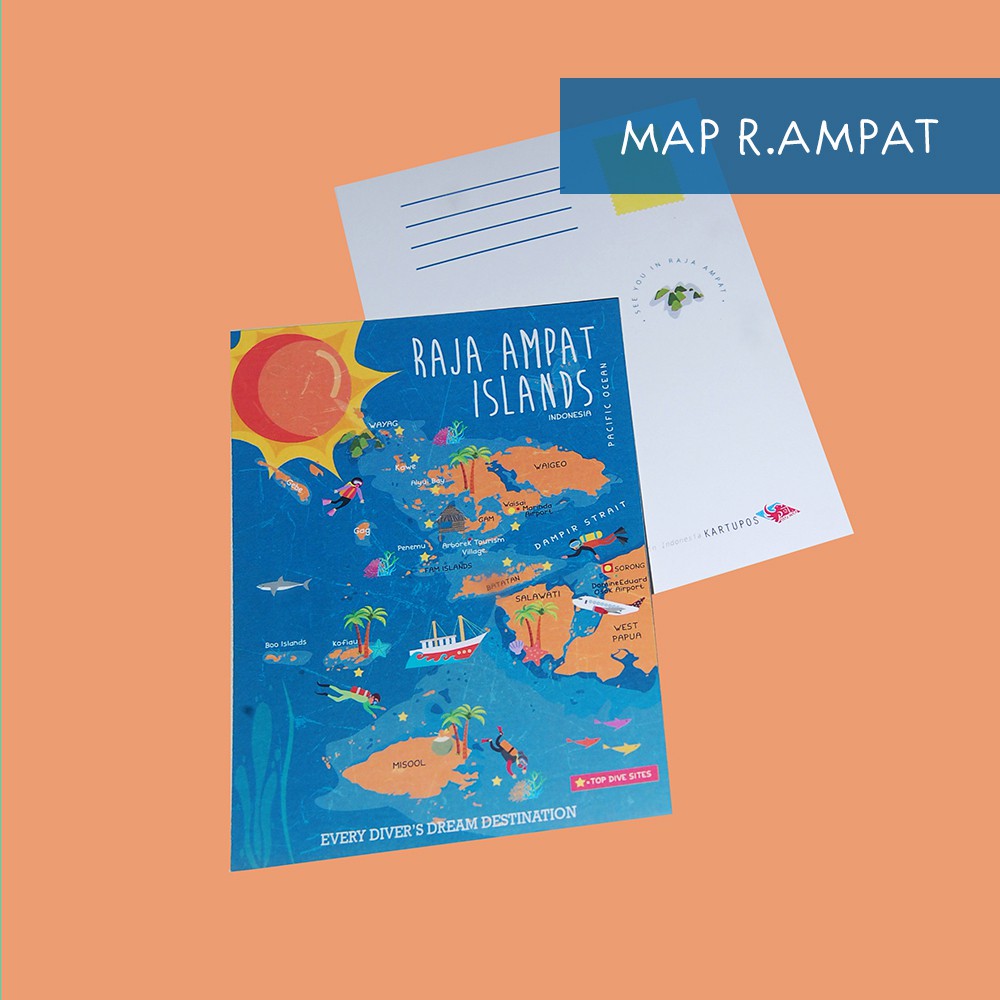 

Kartu pos - Postcard Raja Ampat Dive Sites