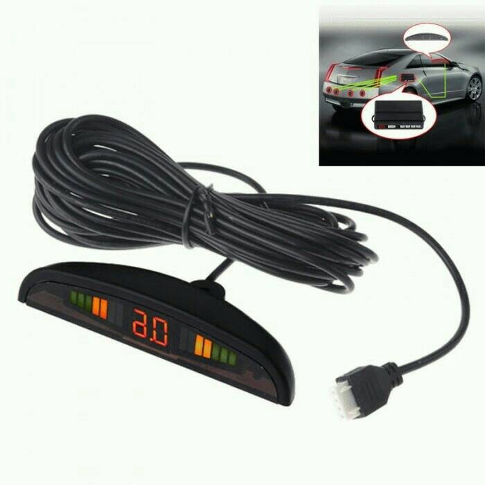 Sensor Parkir Mundur Mobil 2 Titik Universal Indikator LCD Radar Display