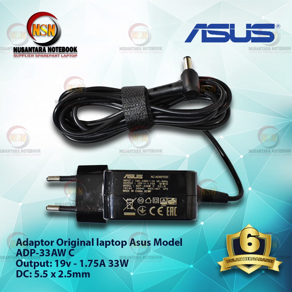 Adaptor Charger Laptop Asus 19V 1.75A Colokan Dc 5.5x2.5mm