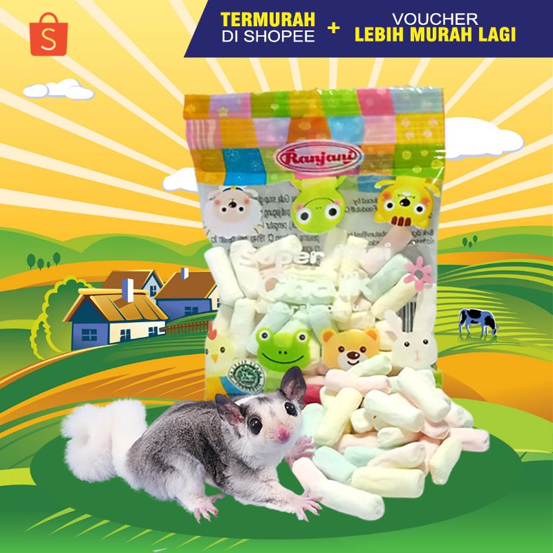 MARSHMALLOW CHALK - Makanan Sugar Glider Camilan Sugar Glider Snack Sugar Glider Marshmallow Sugar Glider