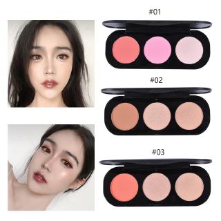 Manooby Palet  Highlighter Blush On 3 Warna  Kosmetik 